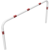 Hoop of steel tube |  60 x 2,5 mm | without cross bar | for casting in concrete | total width: 2000 mm | total height: 1000 mm | hot-dip galvanized and white coatedwith red reflecting stripes